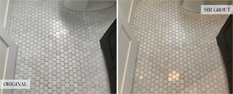 Bathroom Floor Restored by Our Tile and Grout Cleaners in Avon, CT